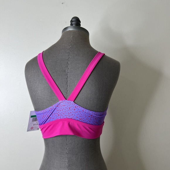 NEW! Nike Water Dots Big Kids Girls Asymmetrical Bikini Top Pink Large - Picture 3 of 5